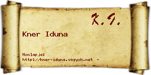 Kner Iduna névjegykártya